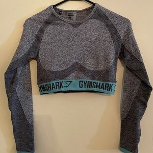 Gymshark Flex Long Sleeve-Charcoal Marl/Dusky Teal